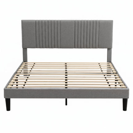 Artiss Queen Bed Frame with Adjustable Headboard, Grey, 300kg Capacity