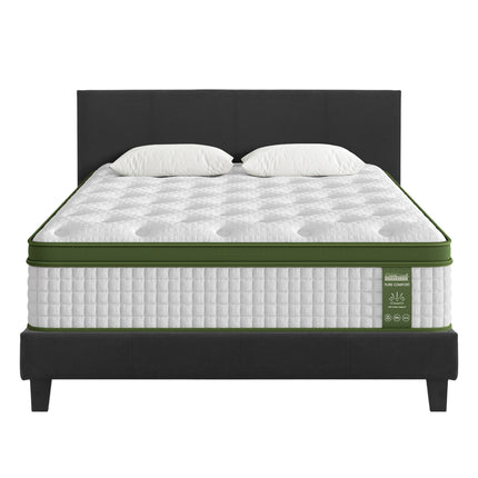 Artiss BedStory Double Bed Frame Mattress Set Platform Upholstered Hybrid Pocket Coil