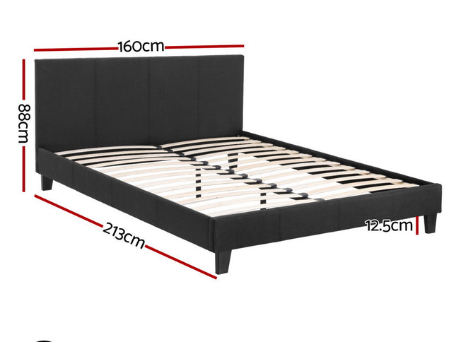 Artiss BedStory Queen Bed Frame Mattress Set Platform Upholstered Hybrid Pocket Coil