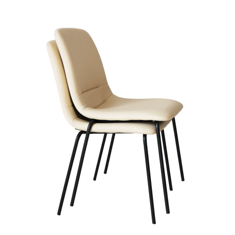 Levede Stackable Dining Chairs Kitchen Beige-1910113294455279616