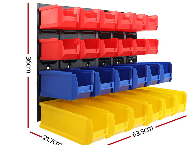 Giantz 24 Storage Bin Rack Wall Mounted