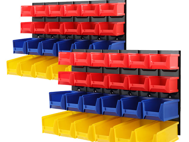 Giantz 48 Storage Bin Rack Wall Mounted Peg Board