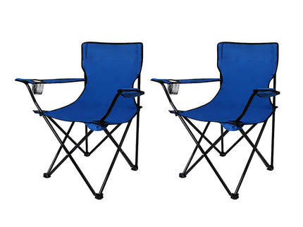 Levede Camping Chairs Folding Arm Foldable Blue-1864184446635347968