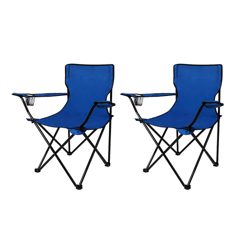 Levede Camping Chairs Folding Arm Foldable Blue-1864184446635347968