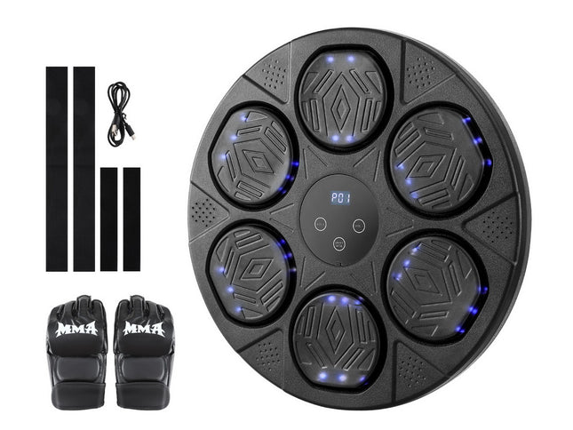 Everfit Music Boxing Machine Bluetooth Wall-Mounted Punch Target with LED Display & Gloves
