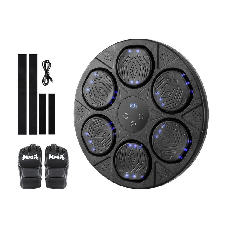 Everfit Music Boxing Machine Bluetooth Wall-Mounted Punch Target with LED Display & Gloves