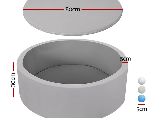 Keezi Kids Ball Pit 90x30cm Ocean Foam Play Pool Barrier Toys Children Grey