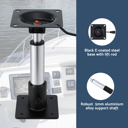 Seamanship Boat Seat Pedestal 34-46cm Adjustable Gas Lift 360 Degrees Swivel