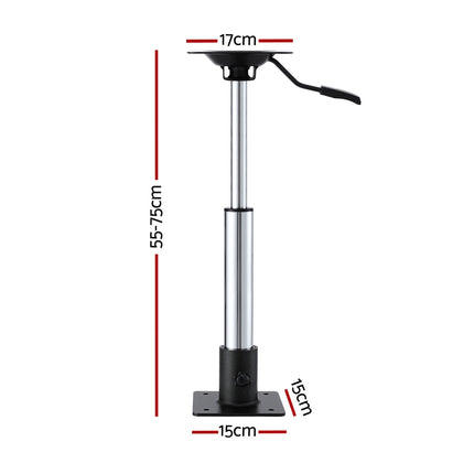 Seamanship Boat Seat Pedestal 55-75cm Adjustable Gas Lift 360 Degrees Swivel