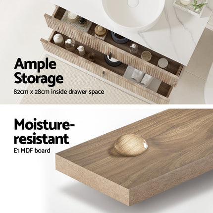Cefito Vanity Unit 900mm Bathroom Cabinet Storage Wall Hung Timber Front Pine
