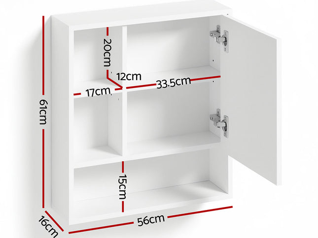 Cefito Bathroom Mirror Cabinet Mirrored Medicine Adjustable Shelf Wall Mounted 560mm White