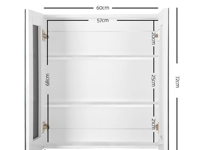 Cefito Bathroom Mirror Cabinet 600x720mm White