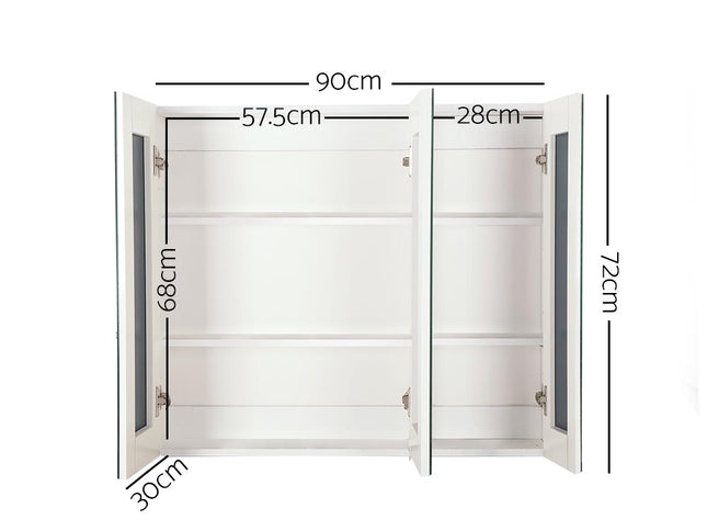 Cefito Bathroom Vanity Mirror with Storage Cabinet - White