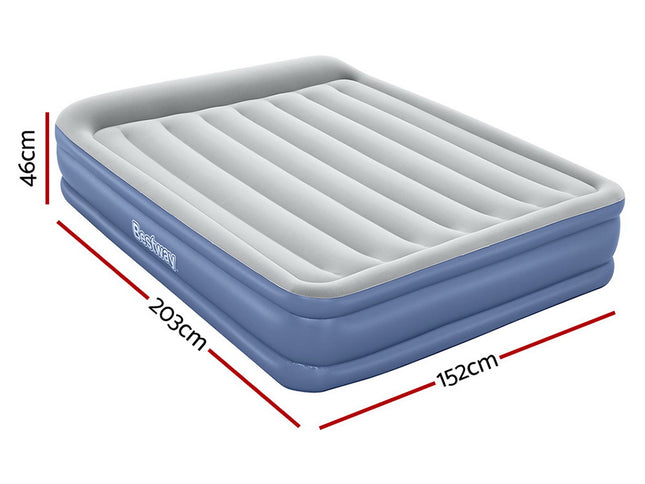 Bestway Air Mattress Queen Inflatable Bed 46cm Airbed Blue