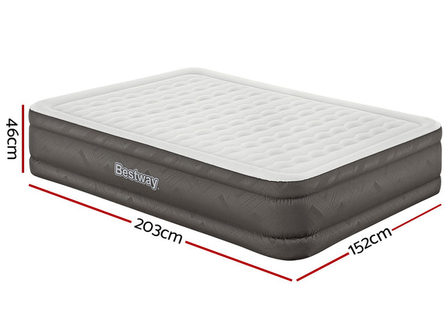 Bestway Air Mattress Queen Inflatable Bed 46cm Airbed Grey
