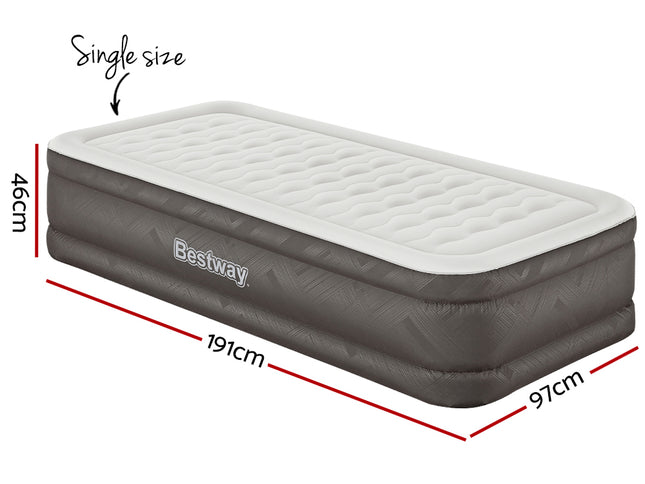 Bestway Air Mattress Single Inflatable Bed 46cm Airbed Grey