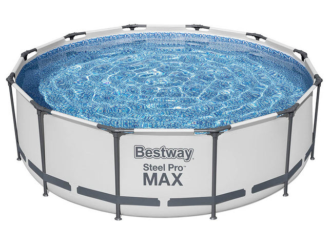 Bestway Swimming Pool 366x100cm Steel Frame Round Above Ground Pools w/ Filter Pump 9150L
