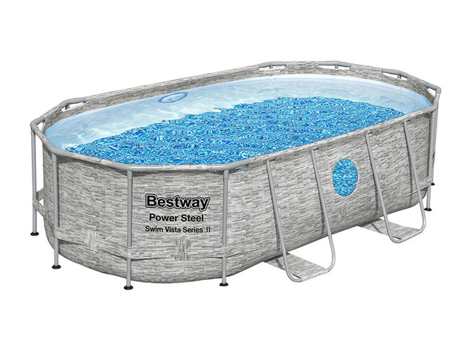 Bestway Swimming Pool 427x250x100cm Steel Frame Above Ground Pools Filter Pump Ladder 7250L