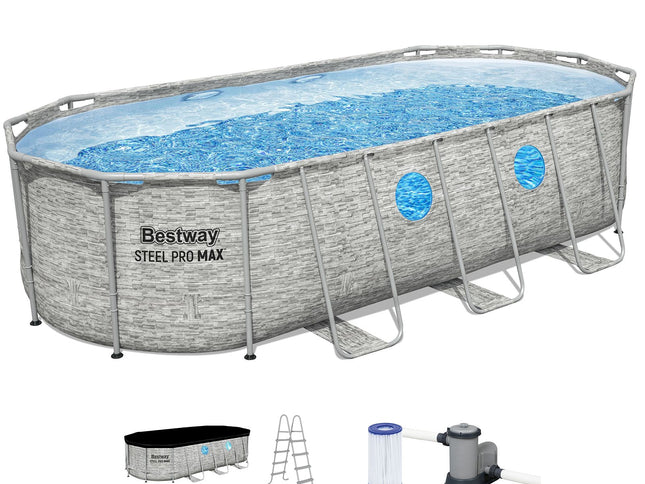 Bestway Swimming Pool 549x274x122cm Steel Frame Above Ground Pools Filter Pump Ladder 13430L