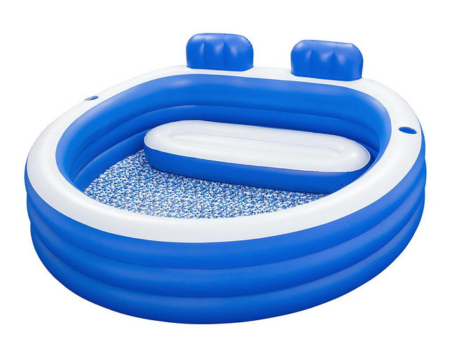 Bestway Kids Inflatable Pool Above Ground Pools Bench Seat Cup Holder 231x219cm