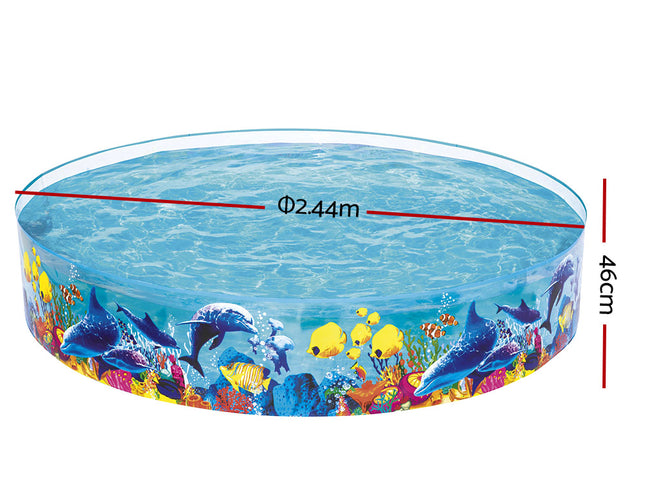 Bestway Kids Pool 244x46cm Round Above Ground Rigid Swimming Pools Undersea 2074L