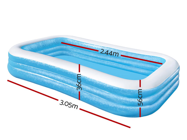 Bestway Kids Pool 305x183x56cm Inflatable Above Ground Swimming Pools 1161L