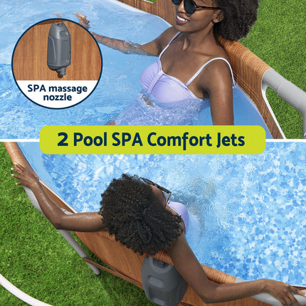 Bestway Swimming Pool Steel Frame Luxury Pool & SPA Massage Set 6.1x3.66x1.22m