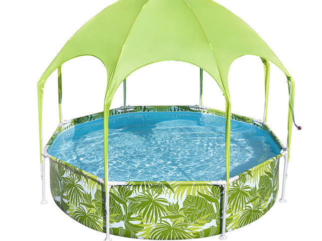 Bestway Kids Pool 244x51cm Steel Frame Swimming Play Pools Canopy 1688L