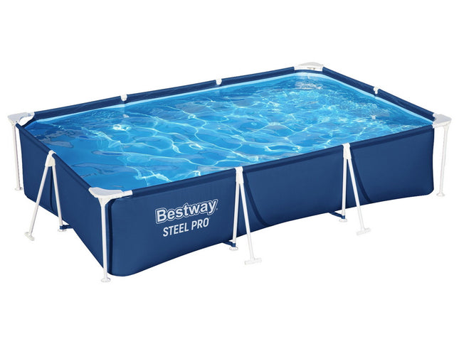 Bestway Swimming Pool 300x201x66cm Steel Frame Above Ground Pools w/ Filter Pump 3300L