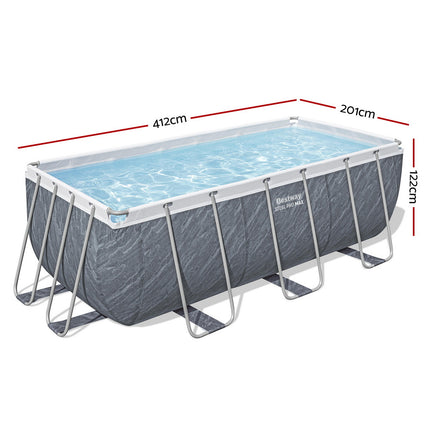 Bestway Swimming Pool 412x201x122cm Steel Frame Pool Set w/Pump Ladder