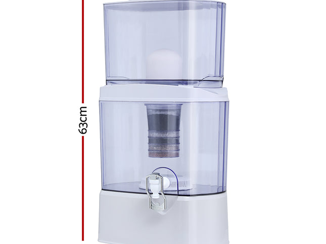 Devanti Benchtop Water Filter 24L Gravity Multi-Stage BPA-Free Home Camping