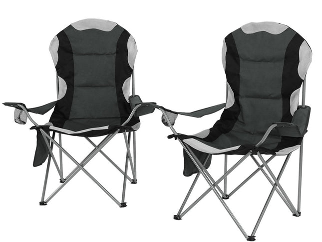 Weisshorn Camping Folding Chair Portable Outdoor Hiking Fishing Picnic Grey 2pcs