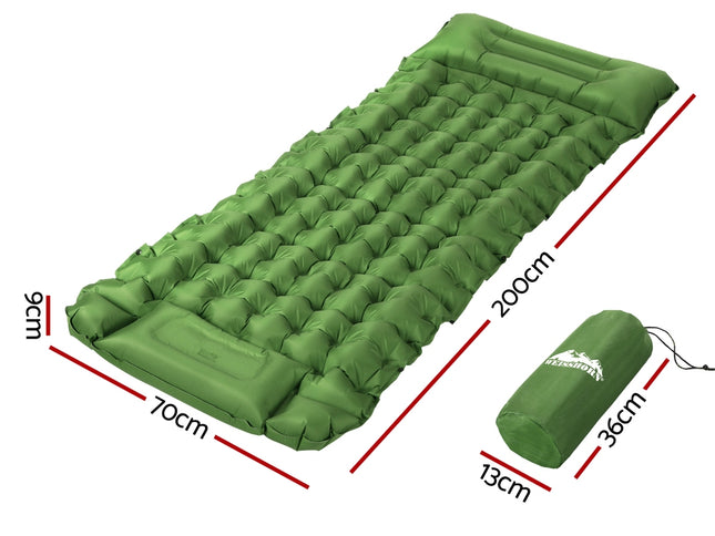 Weisshorn Self Inflating Mattress Camping Sleeping Mat Air Bed Pad Single Pillow