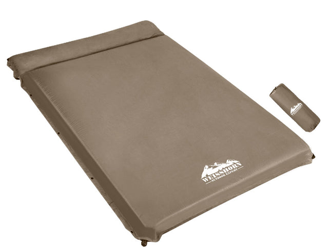 Weisshorn Self Inflating Mattress 10CM Camping Sleeping Mat Air Double Coffee
