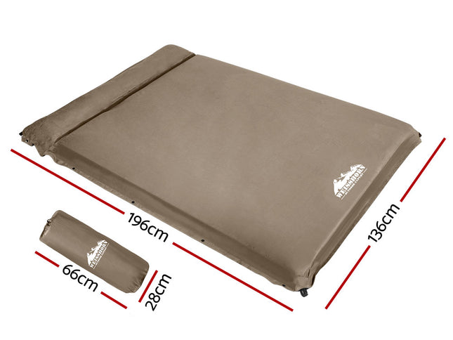 Weisshorn Self Inflating Mattress 10CM Camping Sleeping Mat Air Double Coffee