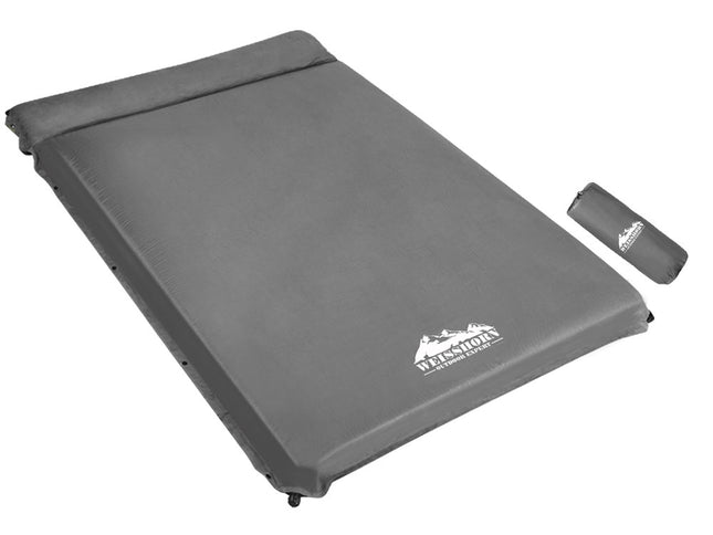 Weisshorn Self Inflating Mattress 10CM Camping Sleeping Mat Air Double Grey
