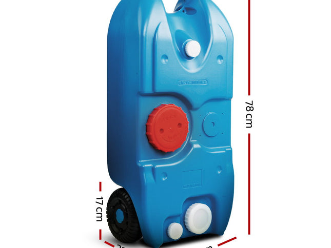 Weisshorn 40L Portable Wheel Water Tank Camping Caravan Storage Blue