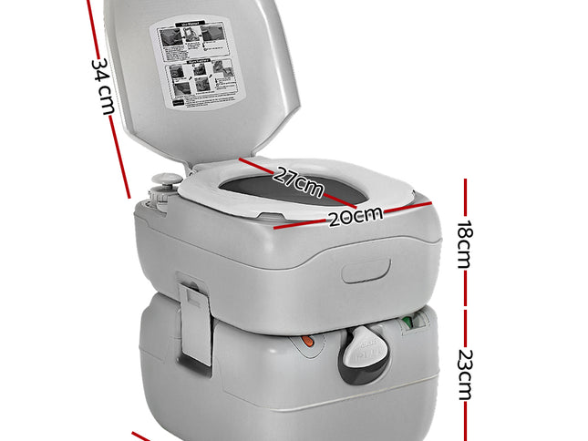 Weisshorn 22L Portable Camping Toilet Outdoor Flush Potty Boating