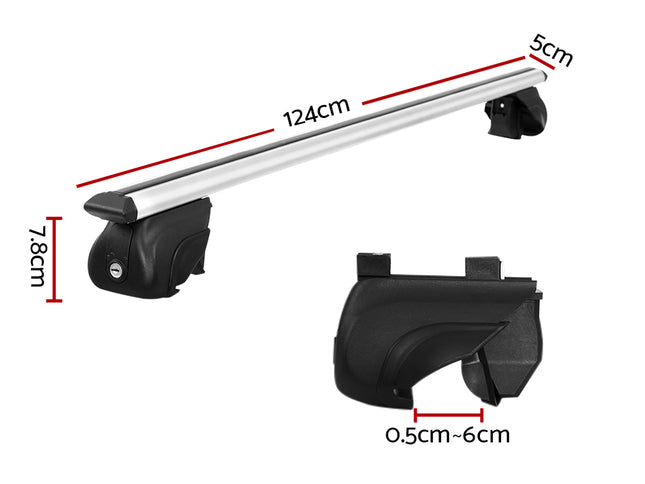Universal Car Roof Racks Pod Aluminium Cross Bars Upgraded Holder 111cm Silver