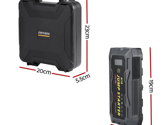 Giantz 2000A Portable Car Jump Starter 12V Lithium Battery Booster Pack Power Bank & Jumper Cables