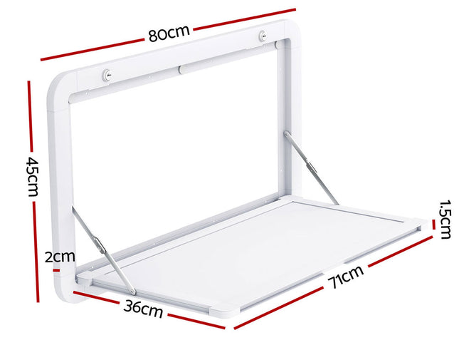 Weisshorn Caravan Table 800 x 450mm Folding Lockable White