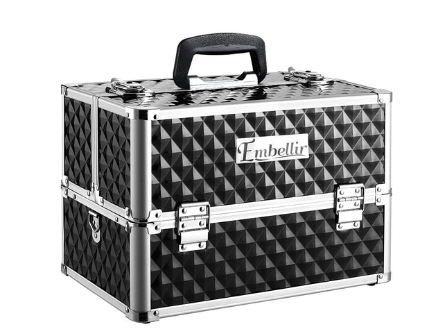 Embellir Portable Cosmetic Beauty Makeup Case - Diamond Black