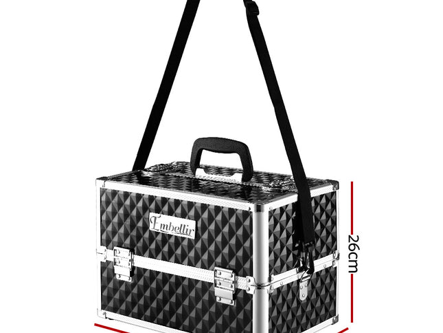 Embellir Portable Cosmetic Beauty Makeup Case - Diamond Black