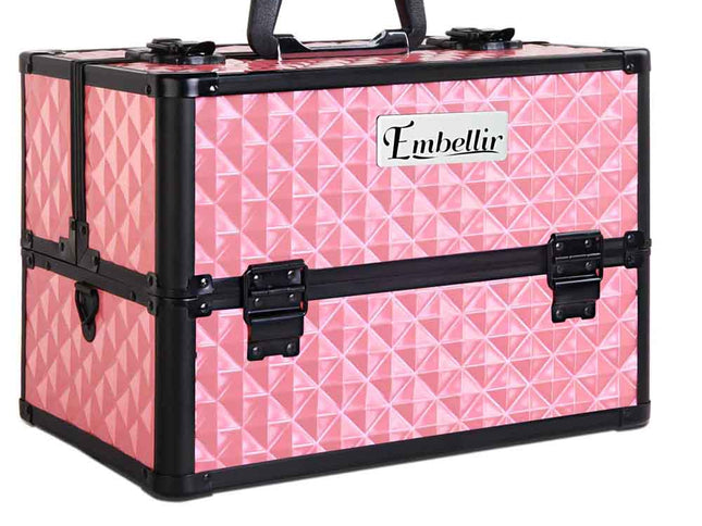 Embellir Portable Cosmetic Beauty Makeup Case - Diamond Pink