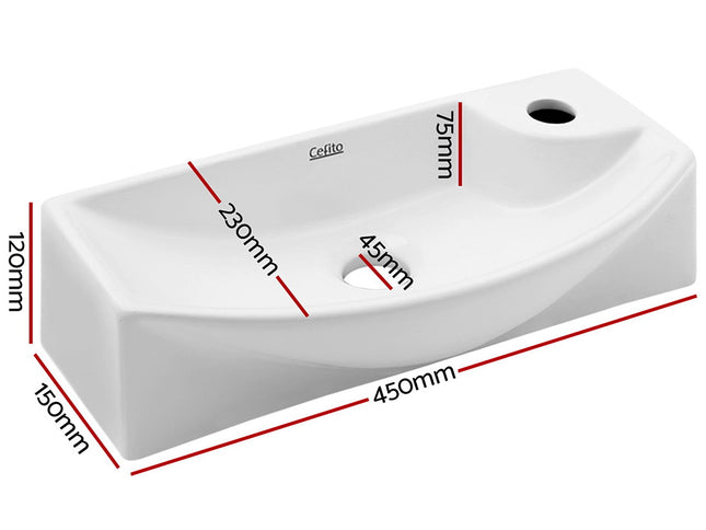 Cefito Bathroom Basin Ceramic Vanity Sink Hand Wash Bowl 45x23cm