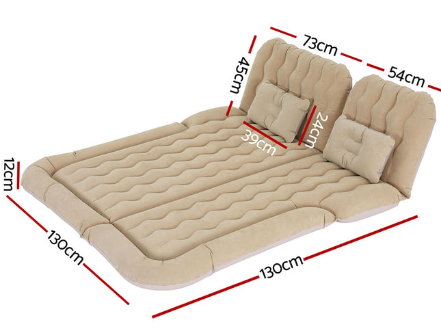 Weisshorn Car Mattress 175x130 Inflatable SUV Back Seat Camping Bed Beige