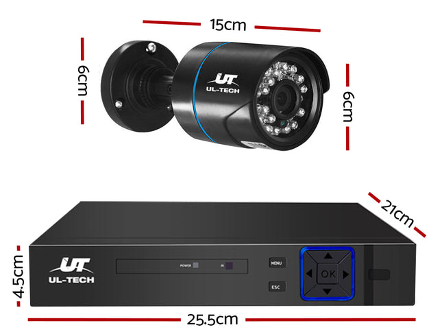 UL-tech CCTV Security System 4CH DVR 4 Cameras 4TB Hard Drive
