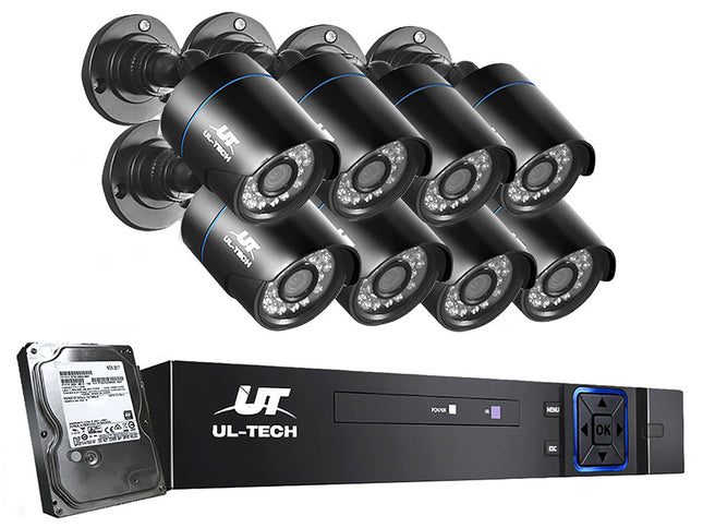 UL-tech CCTV Security System 8CH DVR 8 Cameras 4TB Hard Drive