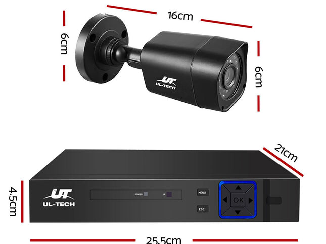 UL-tech CCTV Security System 4CH DVR 4 Cameras 1TB Hard Drive