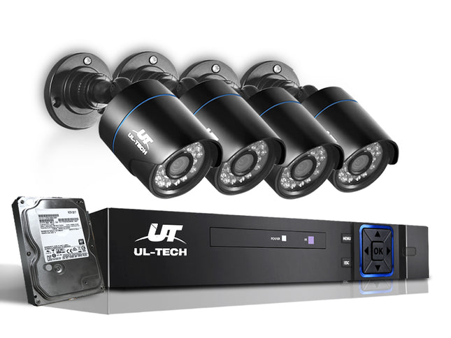 UL-tech CCTV Security System 8CH DVR 4 Cameras 2TB Hard Drive